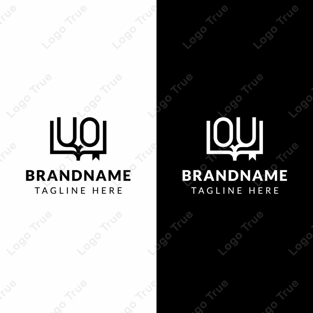 Letters UO and OU Book Logo, suitable for business related to book with OU or UO initials Prayoga Cahya