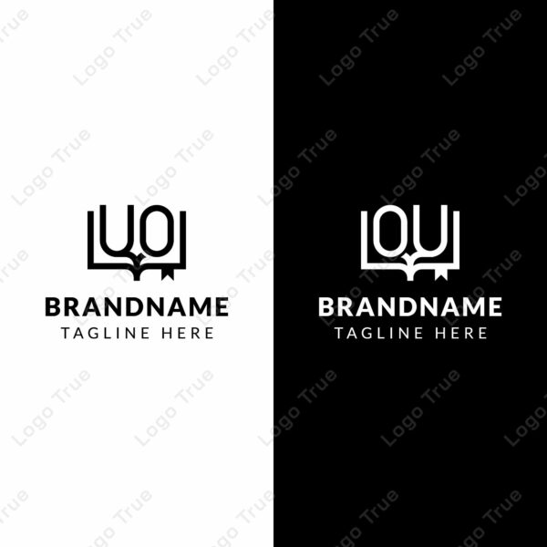 Letters UO and OU Book Logo, suitable for business related to book with OU or UO initials Prayoga Cahya