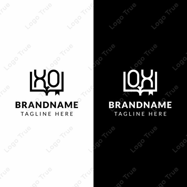 Letters XO and OX Book Logo, suitable for business related to book with OX or XO initials Prayoga Cahya