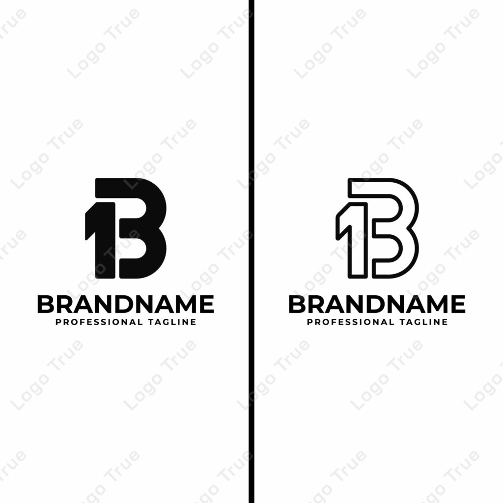Letters 1B or B1 Monogram Logo Set, for business with B1 or 1B initials Prayoga Cahya
