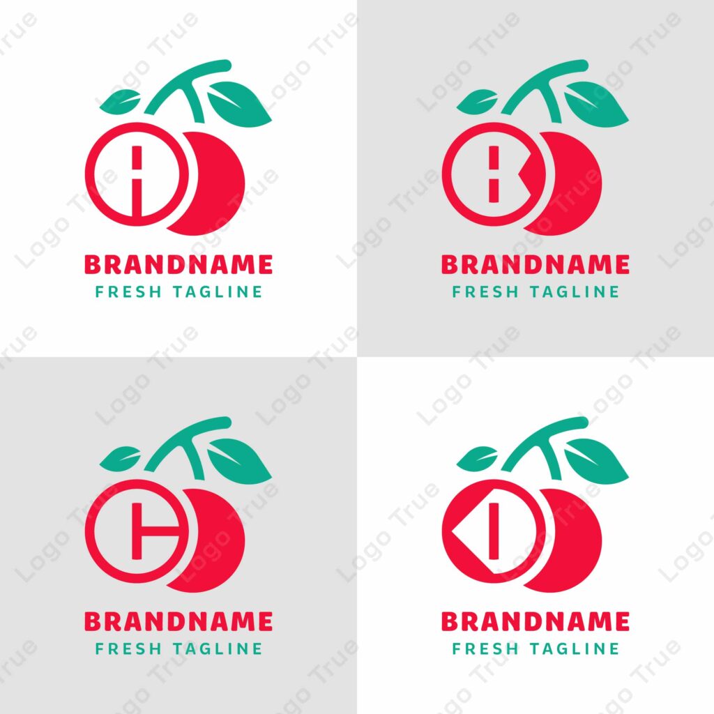 Letters A B C D Cherry Logo Set, symbolizes freshness, vitality, and nature Prayoga Cahya