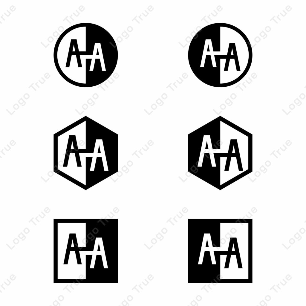 Letters AA Positive and Negative Logo Set, suitable for any business Prayoga Cahya