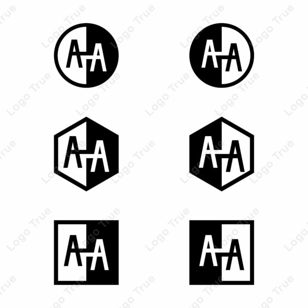 Letters AA Positive and Negative Logo Set, suitable for any business Prayoga Cahya