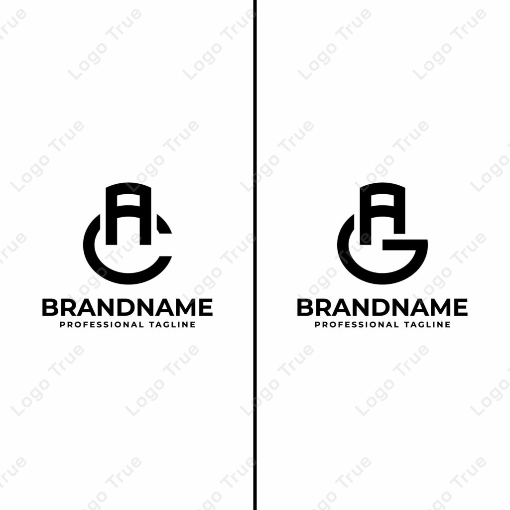 Letters AC and AG Monogram Logo, suitable for any business with AC, CA, AG, or GA initials Prayoga Cahya