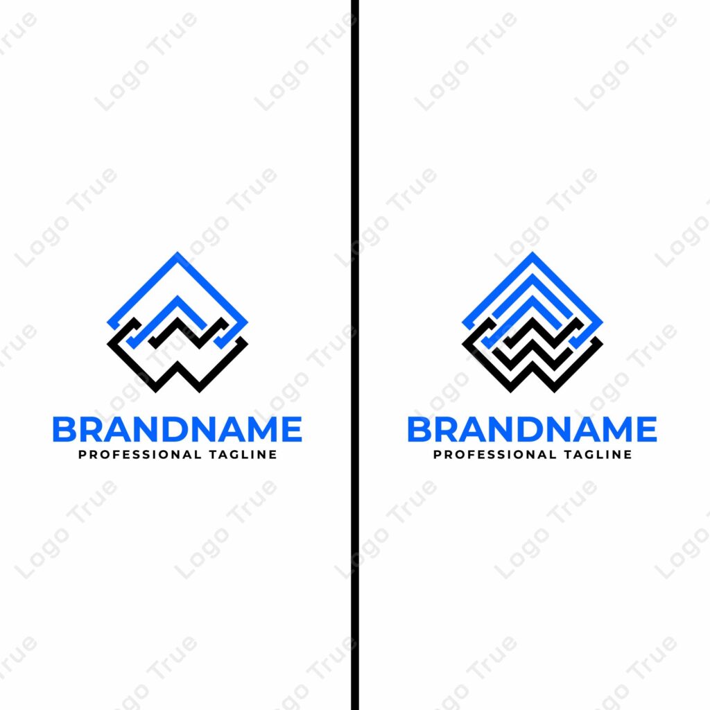 Letters AW Monogram Line Logo Set, for business with AW or WA initials Prayoga Cahya