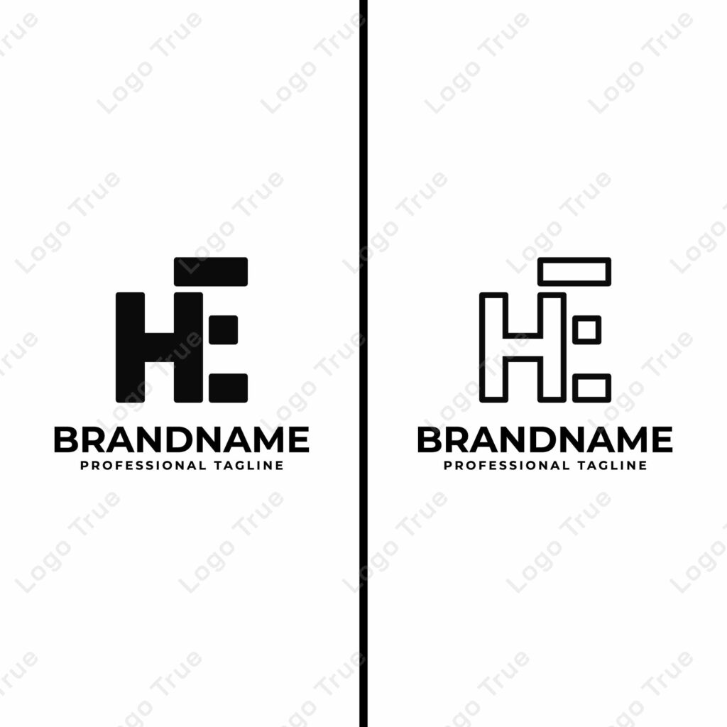 Letters HE or EH Monogram Logo Set, for business with EH or HE initials Prayoga Cahya