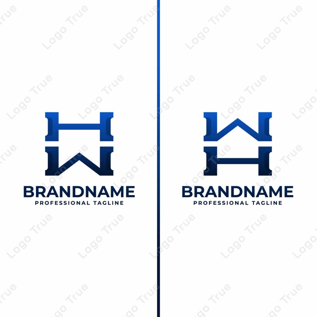 Letters HW and WH Monogram Logo, suitable for any business with HW or WH initials Prayoga Cahya