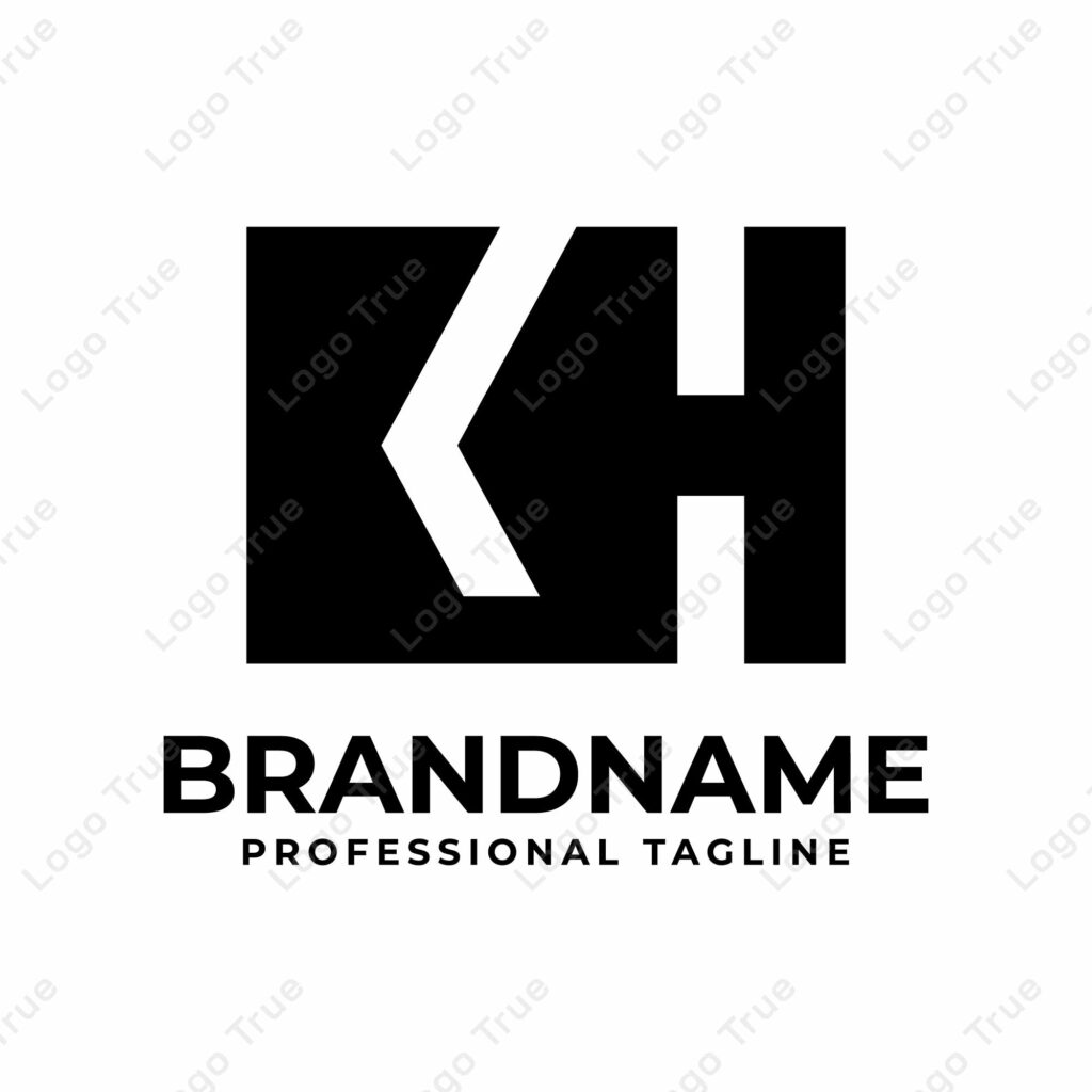 Letters KH Monogram Logo, suitable for any business with KH or HK initials Prayoga Cahya