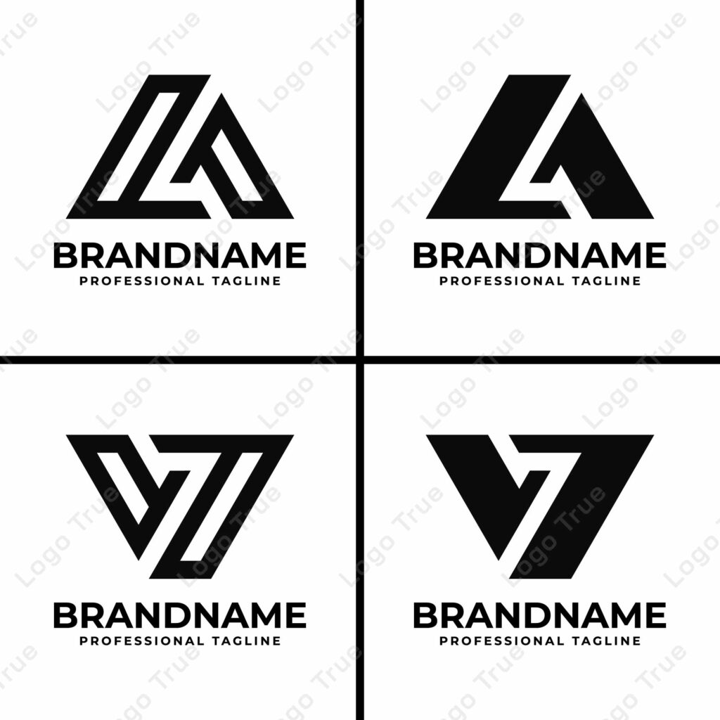 Letters LA or V7 Monogram Logo Set, for business with LA, AL, V7, or 7V initials Prayoga Cahya