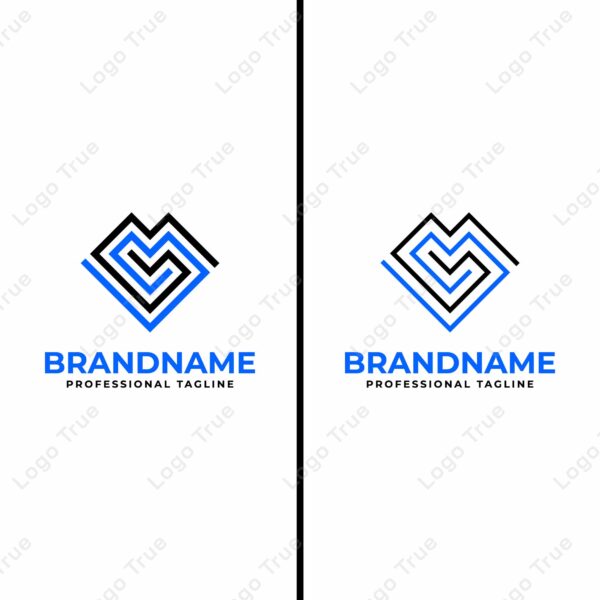 Letters MV Monogram Line Logo Set, for business with MV or VM initials Prayoga Cahya