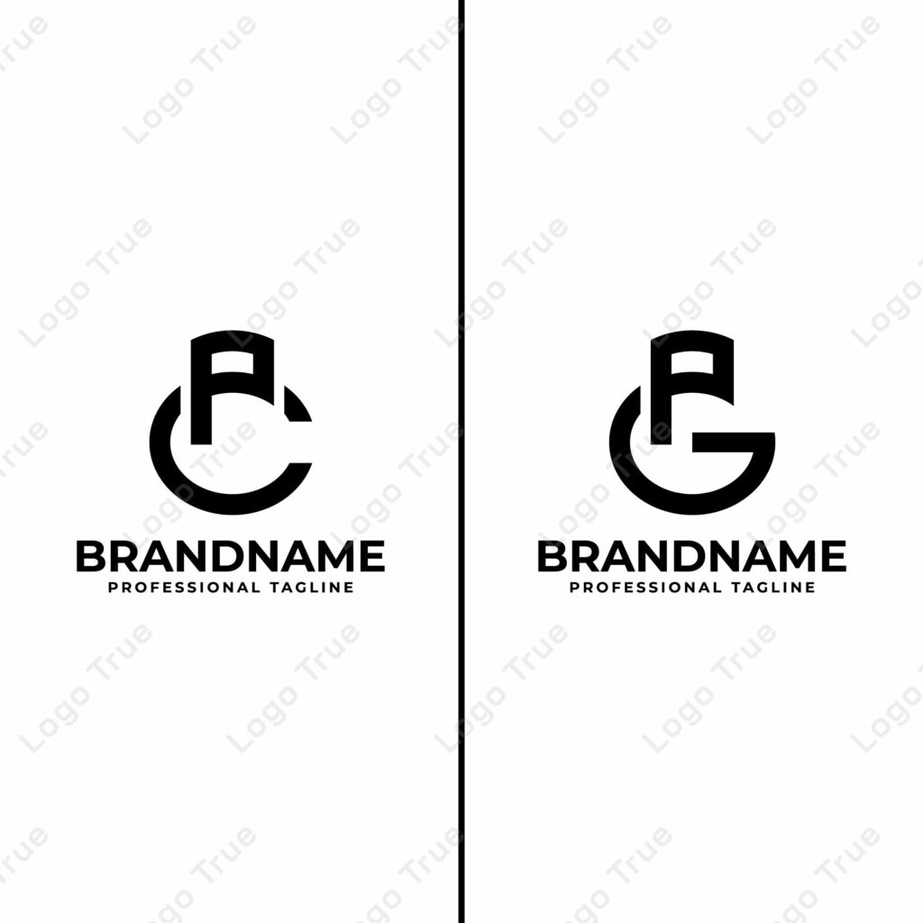 Letters PC and PG Monogram Logo, suitable for any business with PC, CP, PG, or GP initials Prayoga Cahya