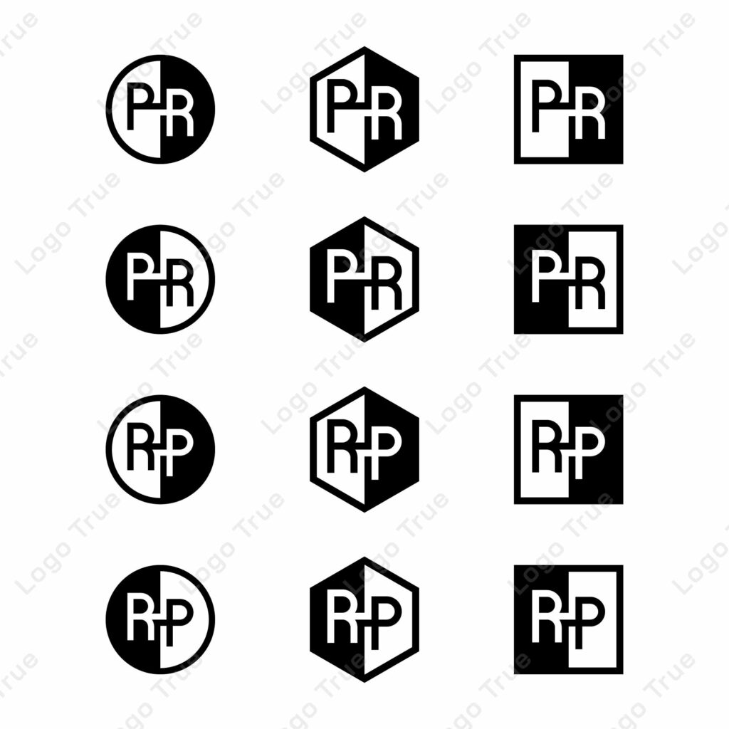 Letters PR and RP Positive and Negative Logo Set, suitable for any business Prayoga Cahya