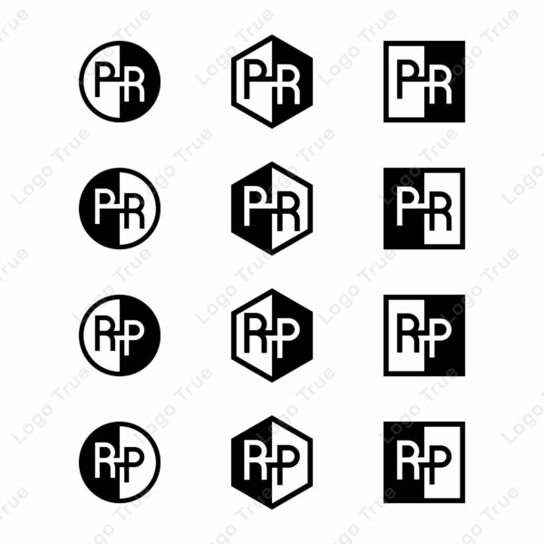 Letters PR and RP Positive and Negative Logo Set, suitable for any business Prayoga Cahya