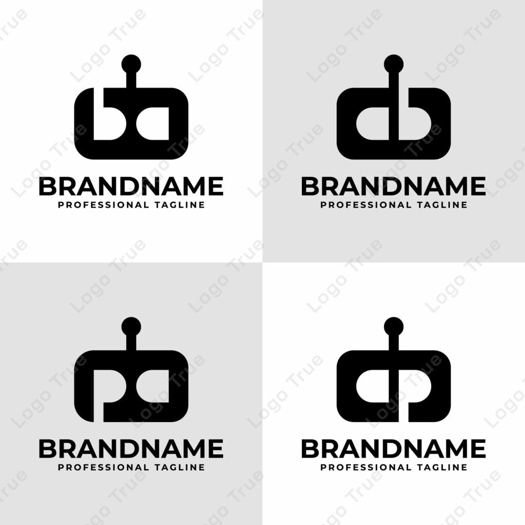 Letters bC ba Cb ab pC pa Cp ap Robot Head Logo, for business related to Robot Prayoga Cahya
