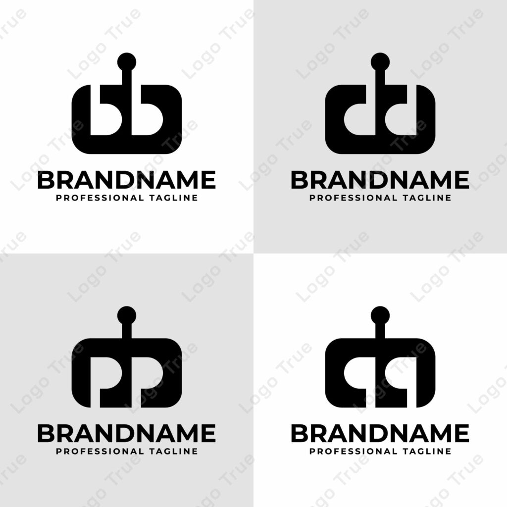 Letters bb dd pp qq Robot Head Logo, for business related to Robot Prayoga Cahya