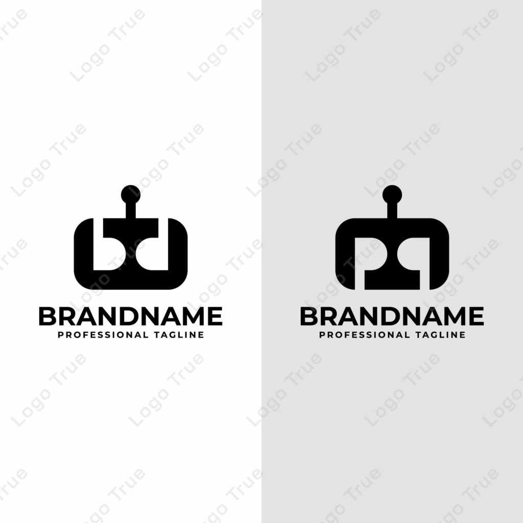 Letters bd pq Robot Head Logo, for business related to Robot Prayoga Cahya
